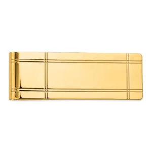 14k Yellow Gold Solid Line Design Money Clip