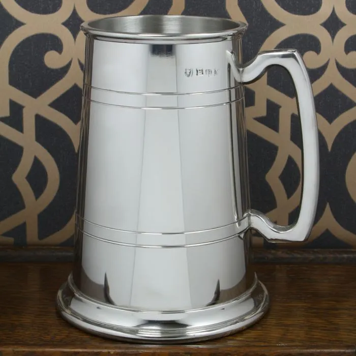 2 Pint English Pewter Tankard - 2 Line Pattern