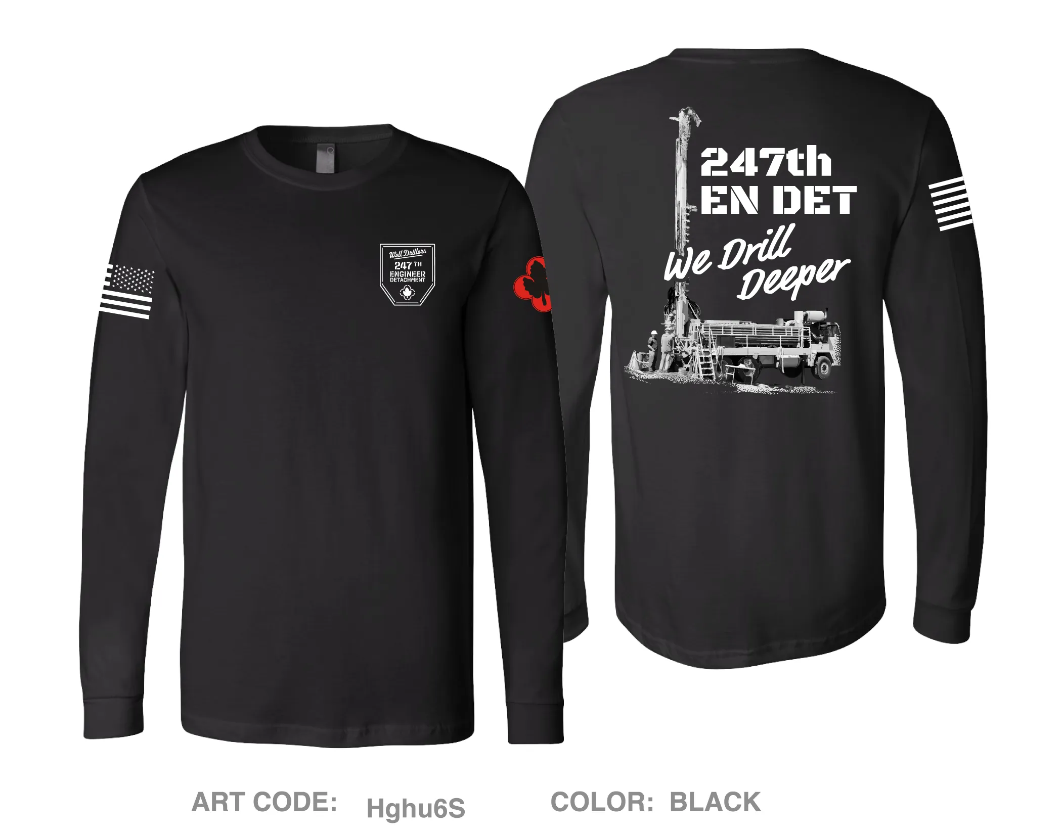 247th EN DET WD Fundraising Collection Comfort Unisex Cotton LS Tee - Hghu6S