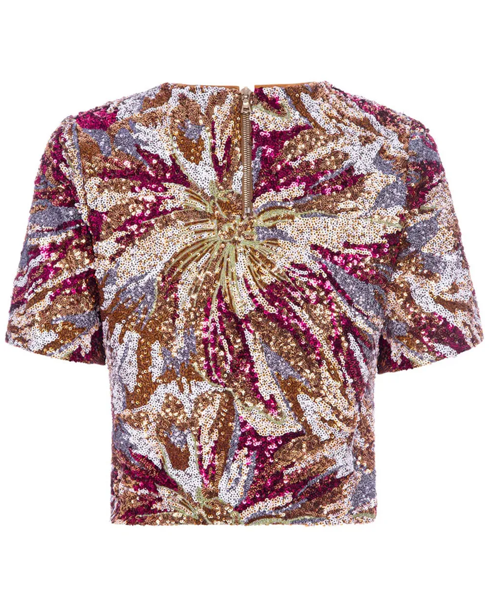 Abstract Floral Sequin Top