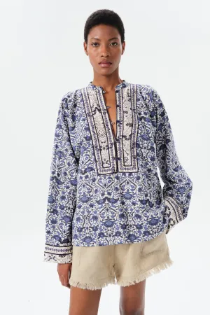 Alvear Josephine Blouse in Navy Rose