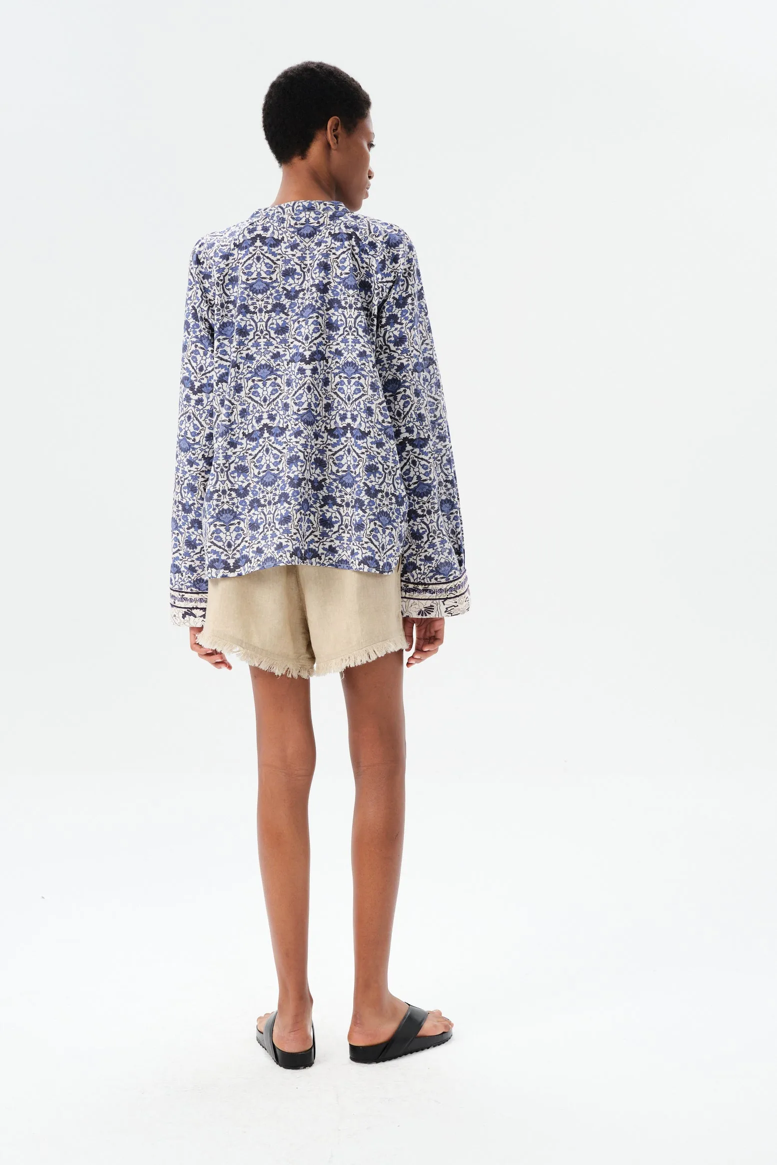 Alvear Josephine Blouse in Navy Rose