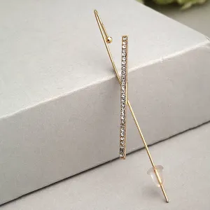 Anaqa Geometric Line Crystal Ear Clip