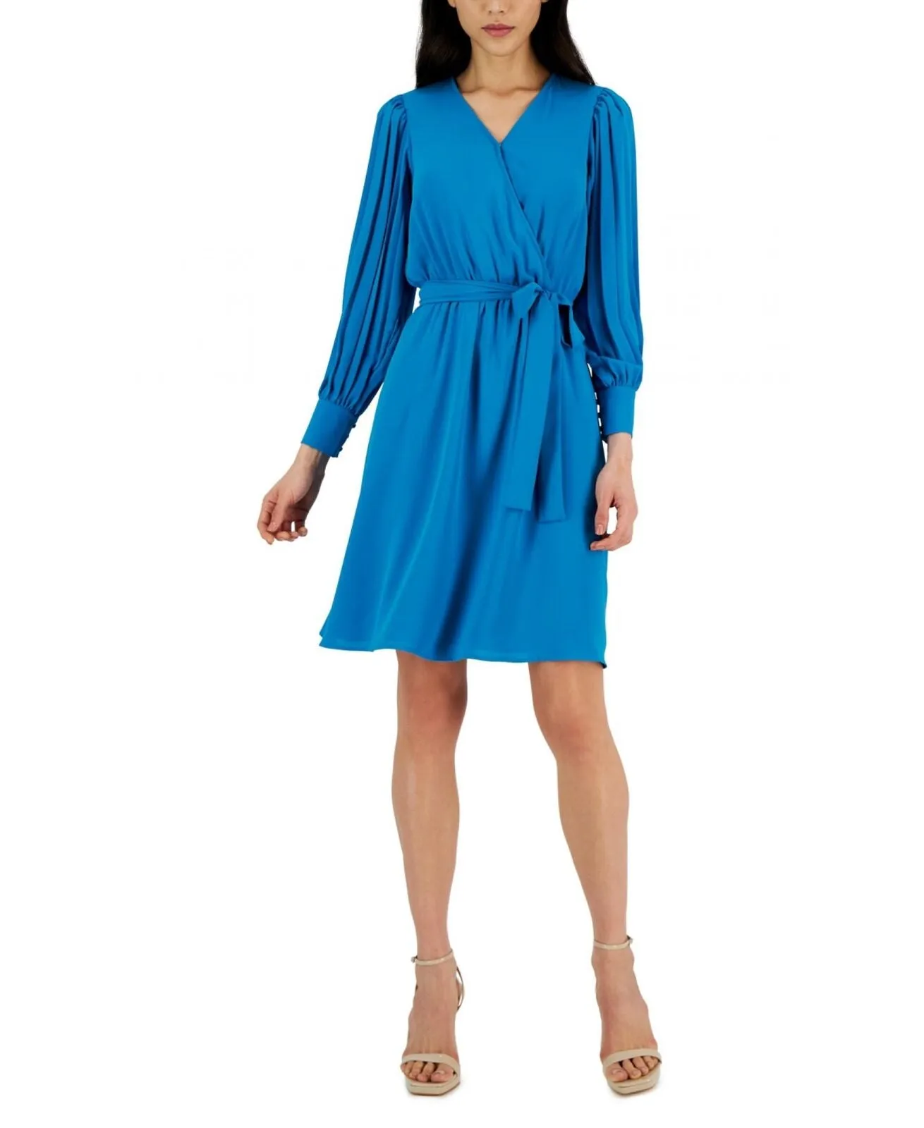Anne Klein Womens Surplice A-Line Dress 10844849