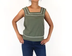 A.P.C green cotton top size 38/AU 10