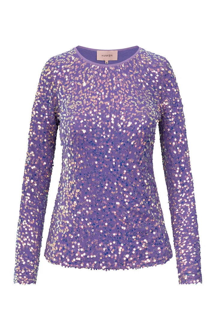 Aya Sequin Blouse - Purple