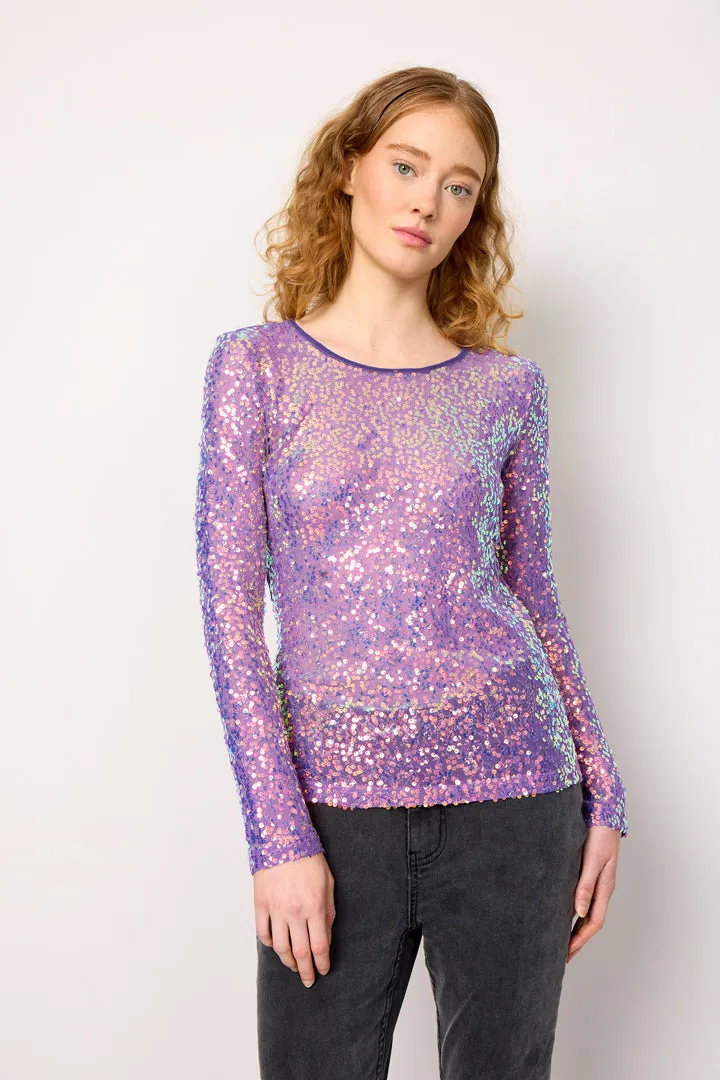 Aya Sequin Blouse - Purple