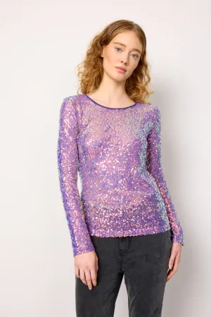 Aya Sequin Blouse - Purple