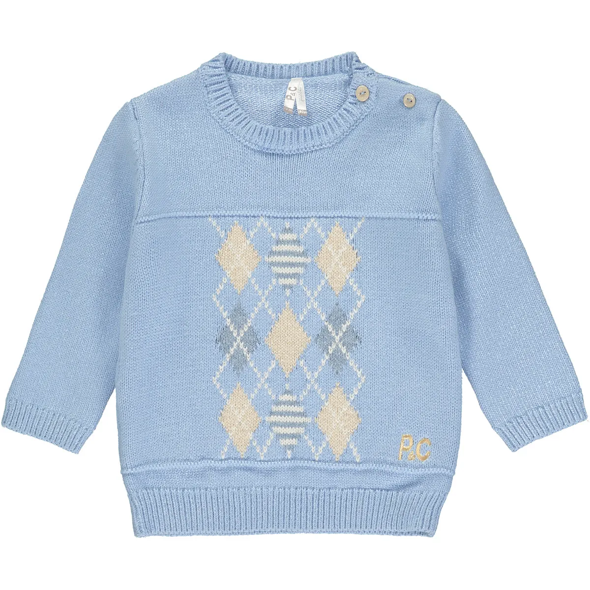 Baby Boys Light Blue Knitted Jumper
