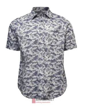Back Bay Linen Print Short Sleeve Shirt