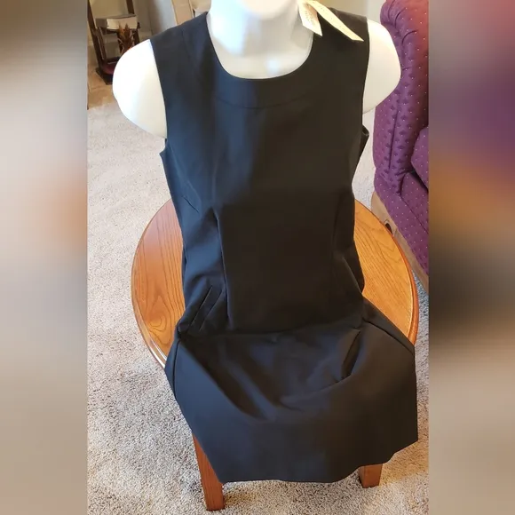 Banana Republic black a-line sleeveless dress, size 2P - NEW