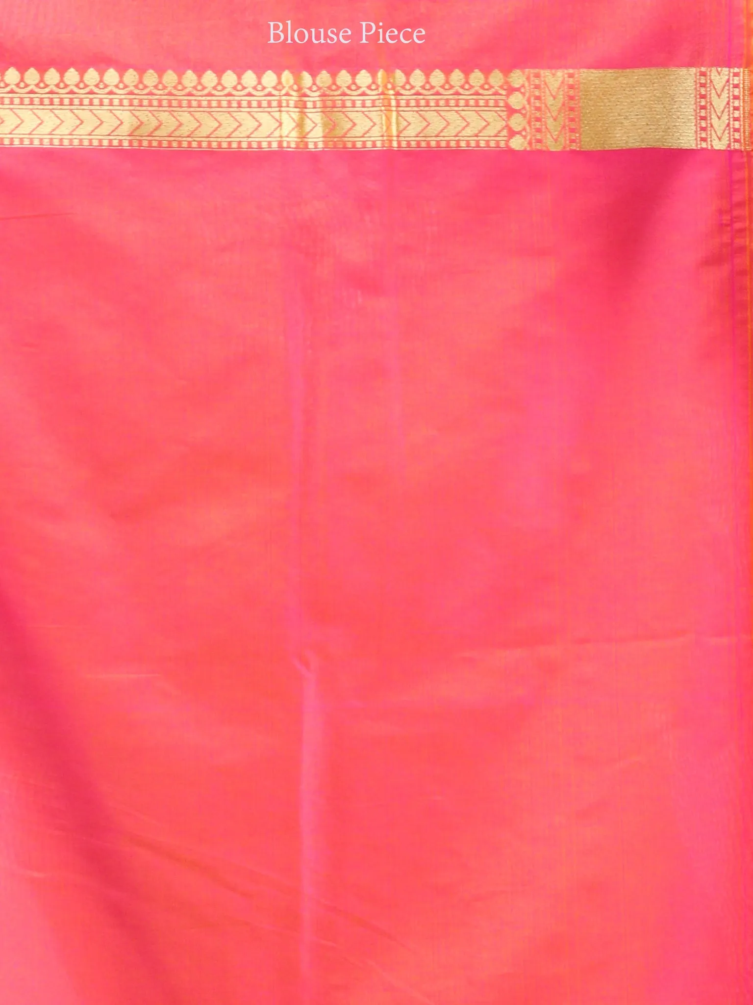 Banarasee Chanderi Silk Paisley Saree With Zari Border - Dual tone Orange Pink & Gold - S031704347