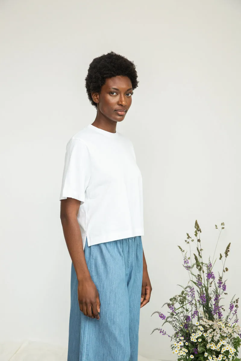 Bay Organic Cotton Jersey Top in White