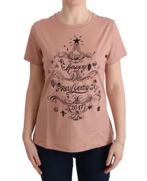Beige Cotton 2017 Motive T-Shirt