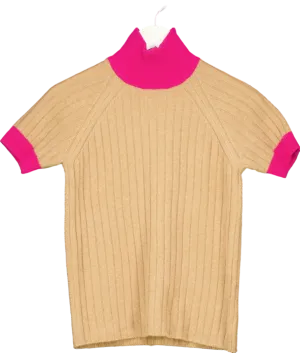 Beira Brown Astrid Merino Wool And Cashmere Polo Neck Sweater UK S
