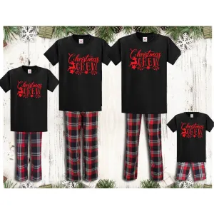 Black Family Matching Christmas Crew Tartan Pyjamas