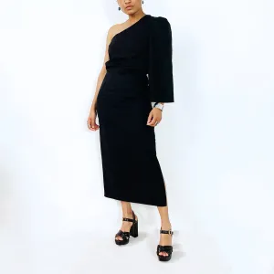 Black One Shoulder Cotton Top | ALPHONSINA