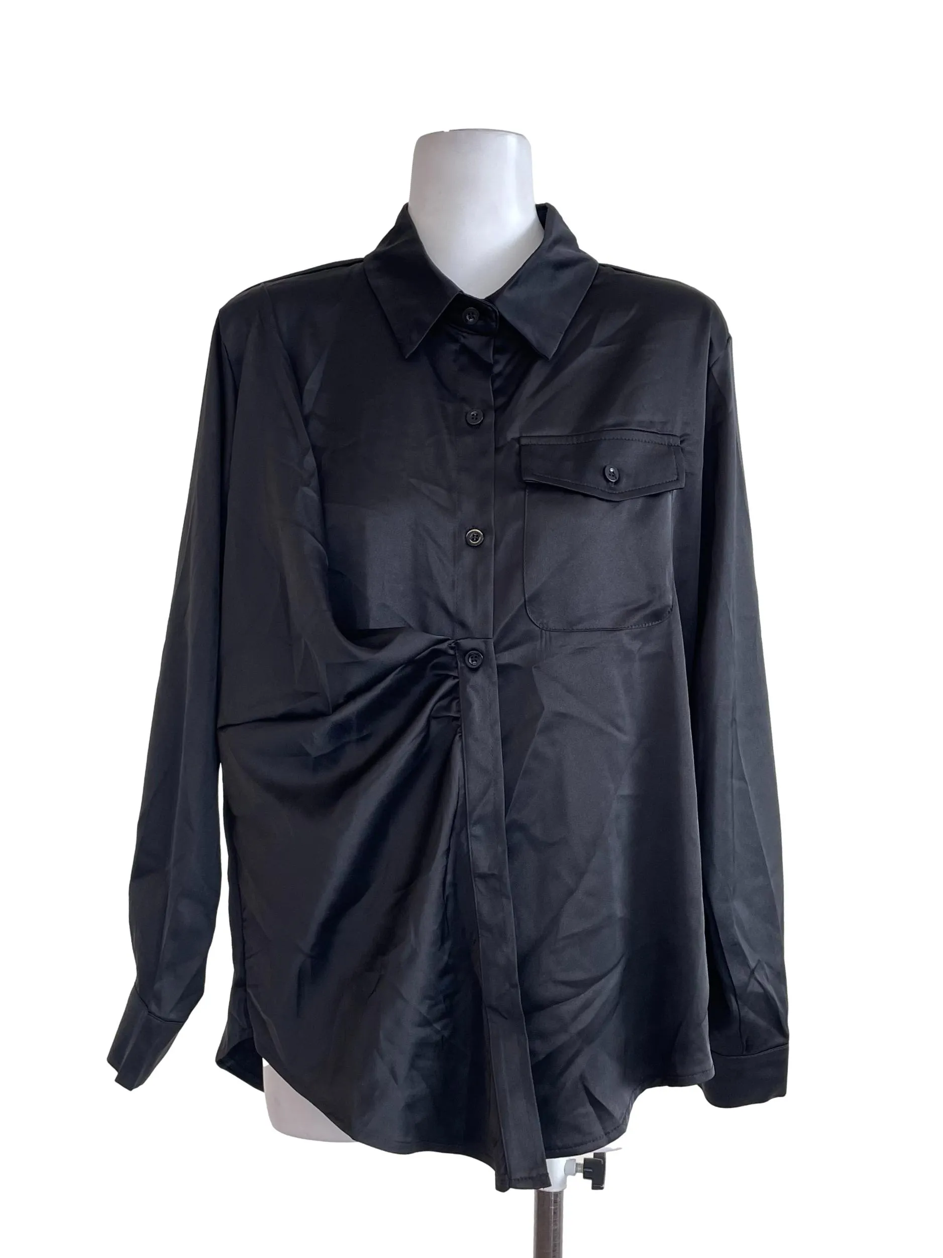 Black Satin Shirt