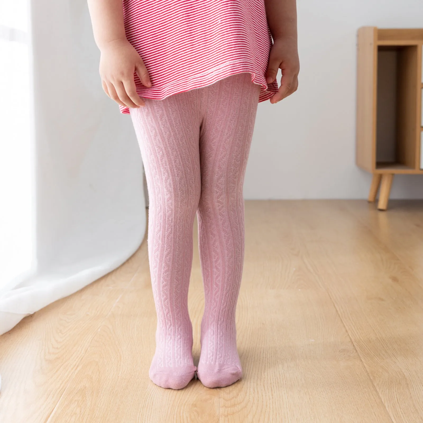 Cable Knit Tights for Baby Girls