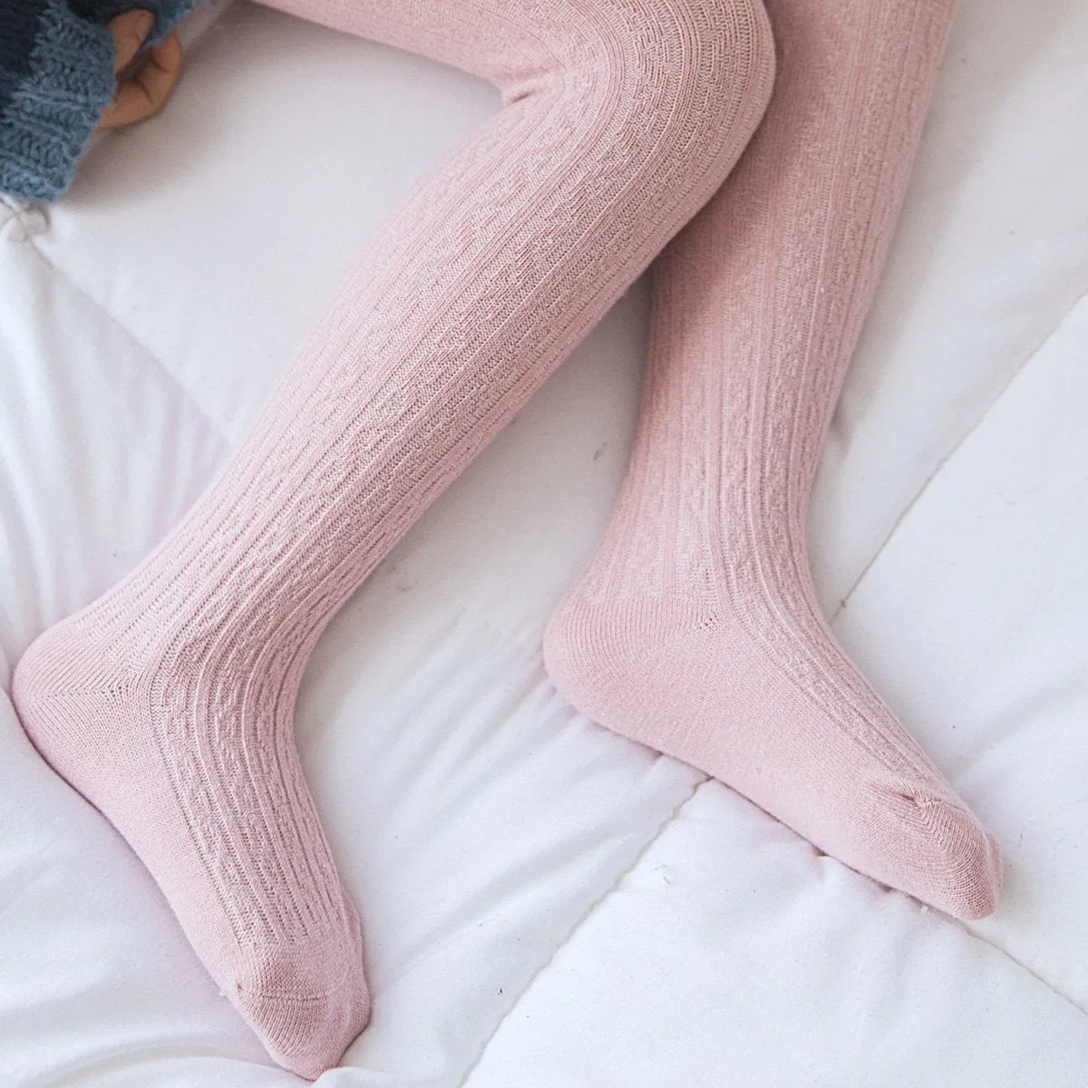 Cable Knit Tights for Baby Girls