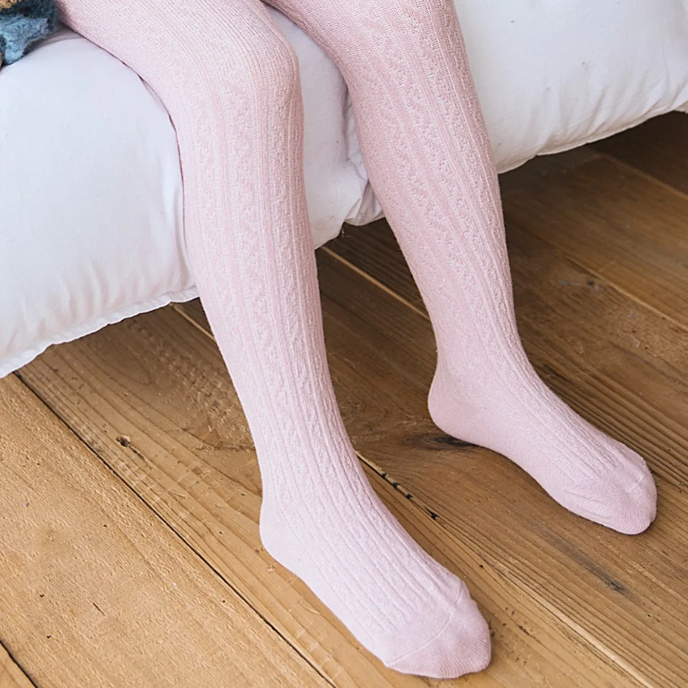 Cable Knit Tights for Baby Girls