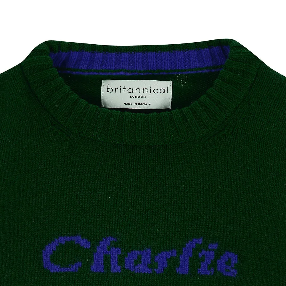 Camden Personalised Cashmere Baby Sweater - Forest Green