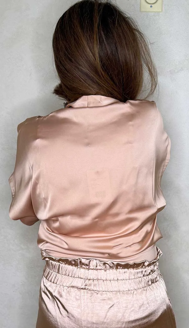 Caro Tie Front Blouse Terracotta