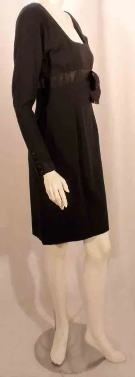 CAROLYN ROEHM Black Cocktail Dress with Bow