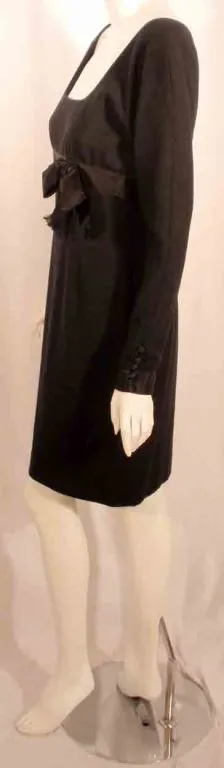 CAROLYN ROEHM Black Cocktail Dress with Bow
