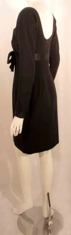CAROLYN ROEHM Black Cocktail Dress with Bow