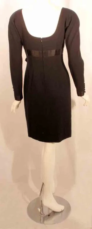 CAROLYN ROEHM Black Cocktail Dress with Bow