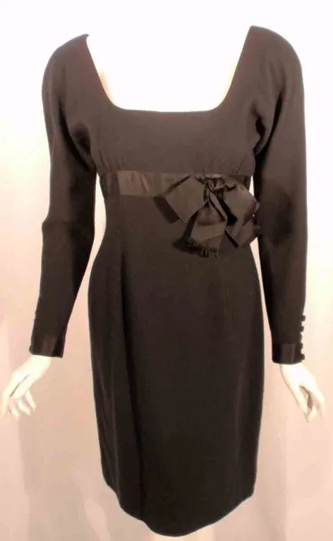 CAROLYN ROEHM Black Cocktail Dress with Bow