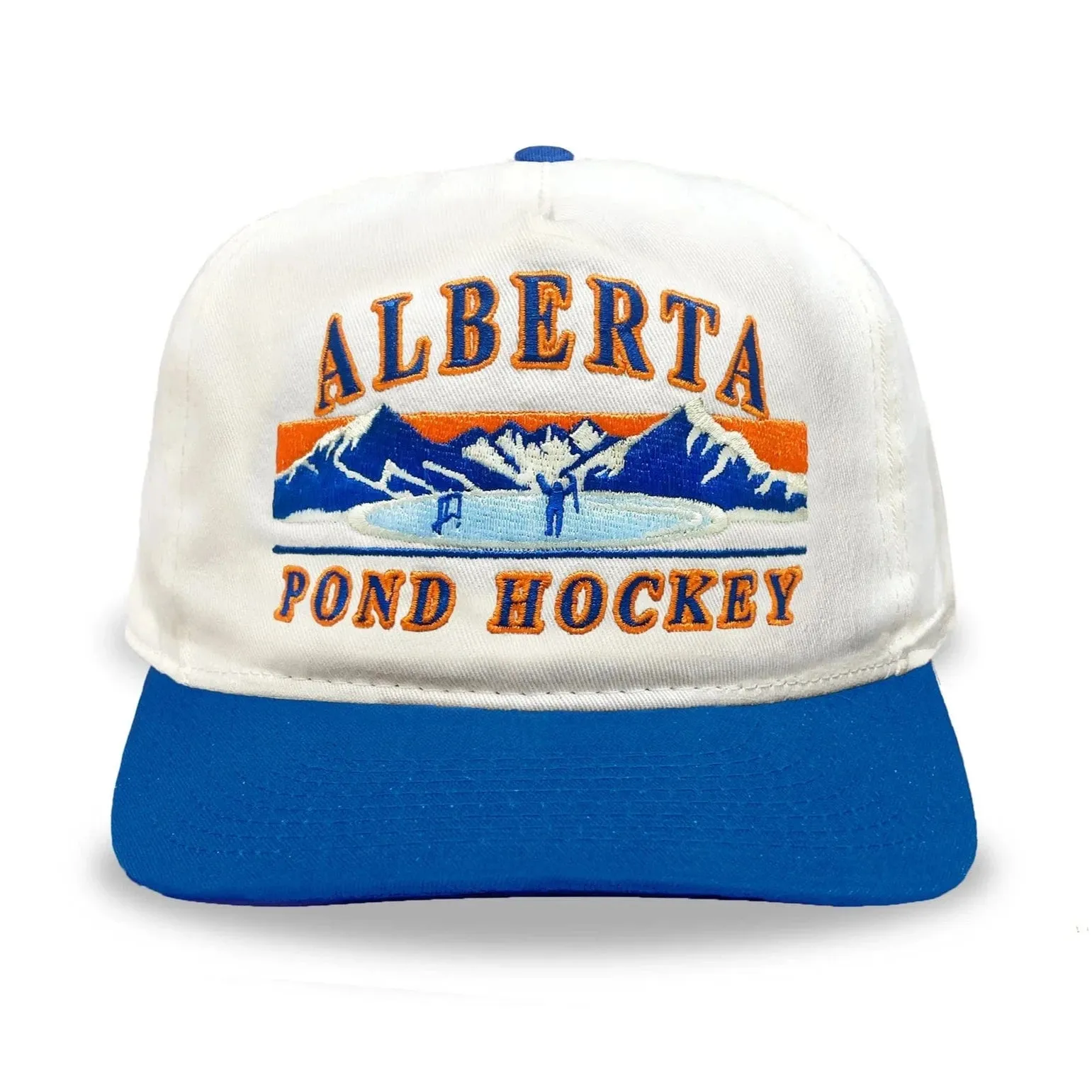 Celly Hockey Alberta Pond Hockey Snapback Hat - Cream / Blue