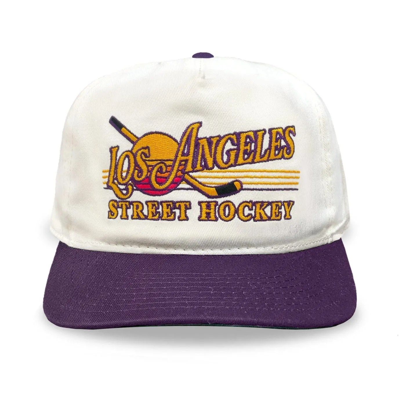 Celly Hockey Los Angeles Street Hockey Snapback Hat - Cream/Purple