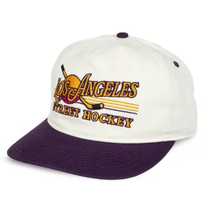 Celly Hockey Los Angeles Street Hockey Snapback Hat - Cream/Purple