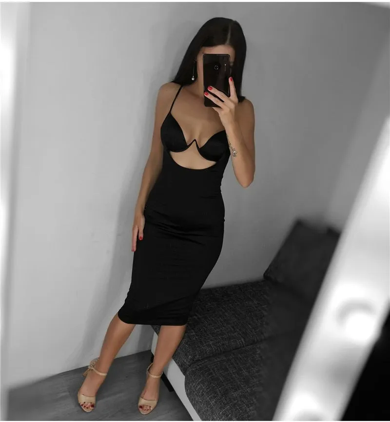 Chest Hollow Out Sexy Dresse Women