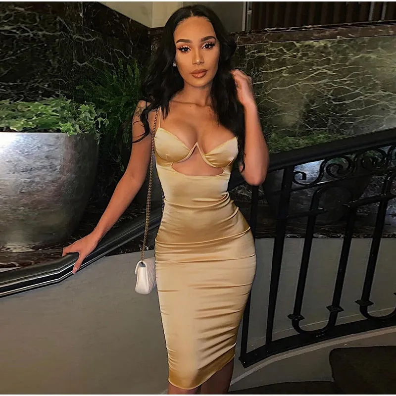 Chest Hollow Out Sexy Dresse Women