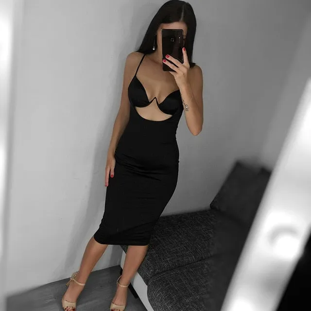 Chest Hollow Out Sexy Dresse Women