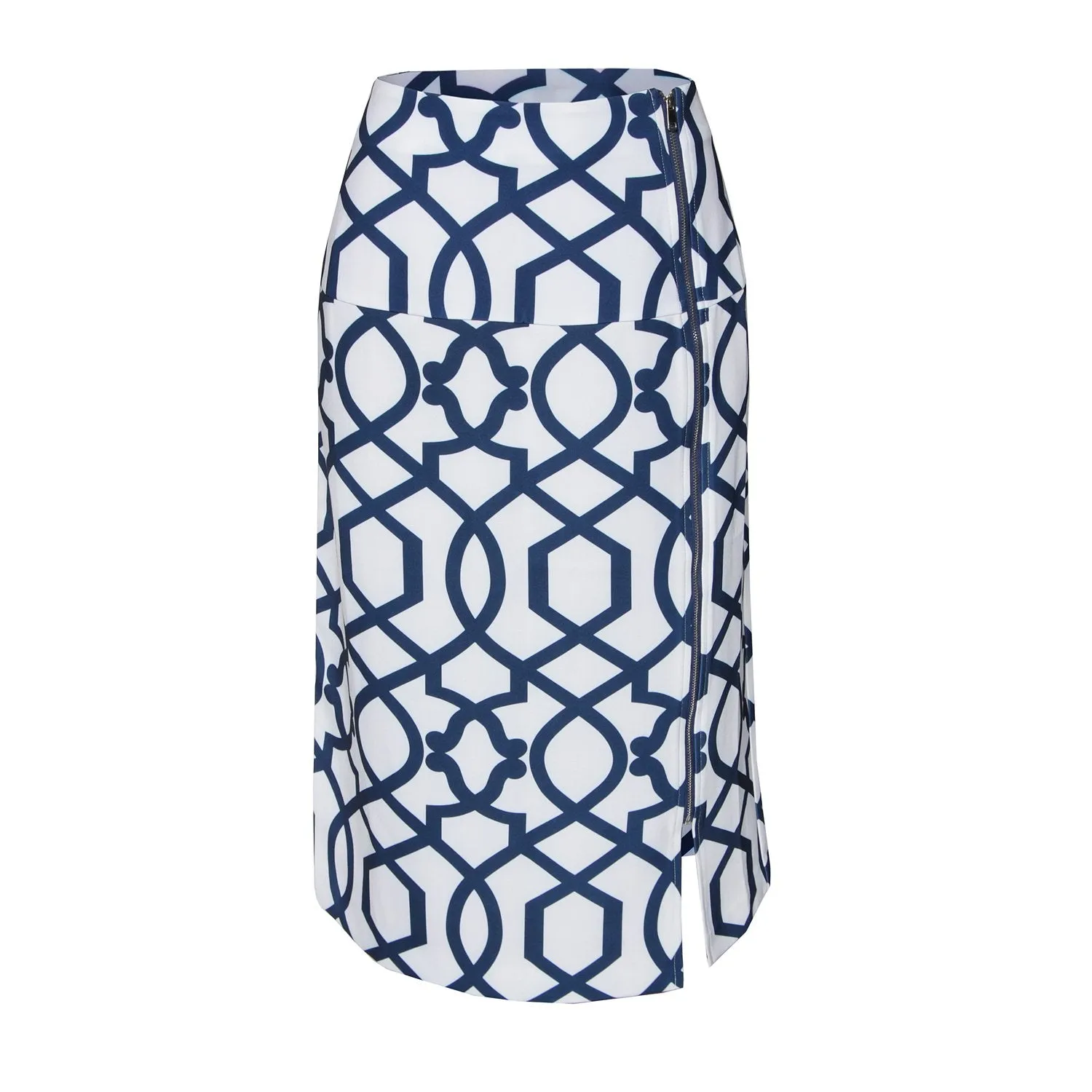Classic Pencil Silhouette Curvy-Fit Ponte Pencil Skirt