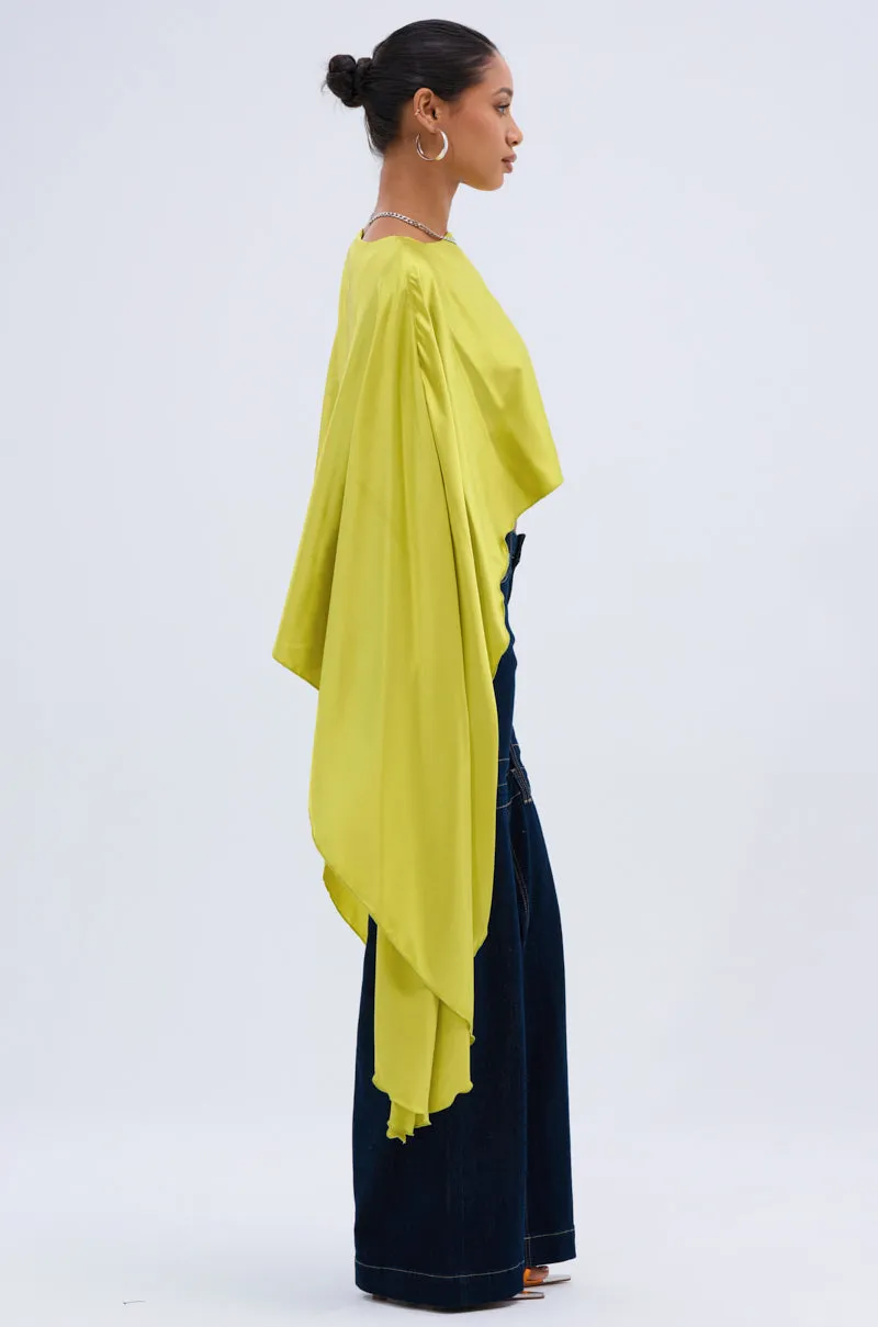 COCKTAIL HOUR BLOUSE IN CHARTREUSE