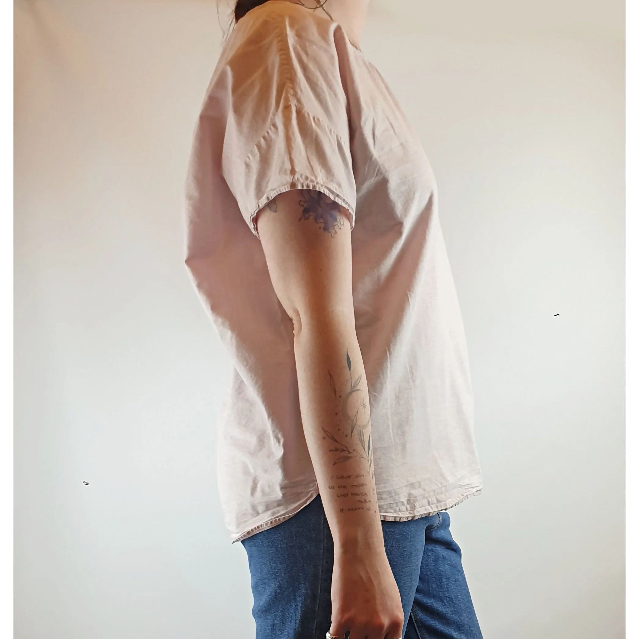 Cos Pink cotton-linen top with cute front pocket size M (best fits size 12)