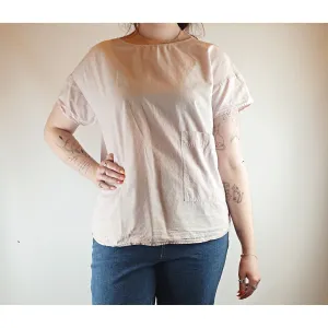 Cos Pink cotton-linen top with cute front pocket size M (best fits size 12)