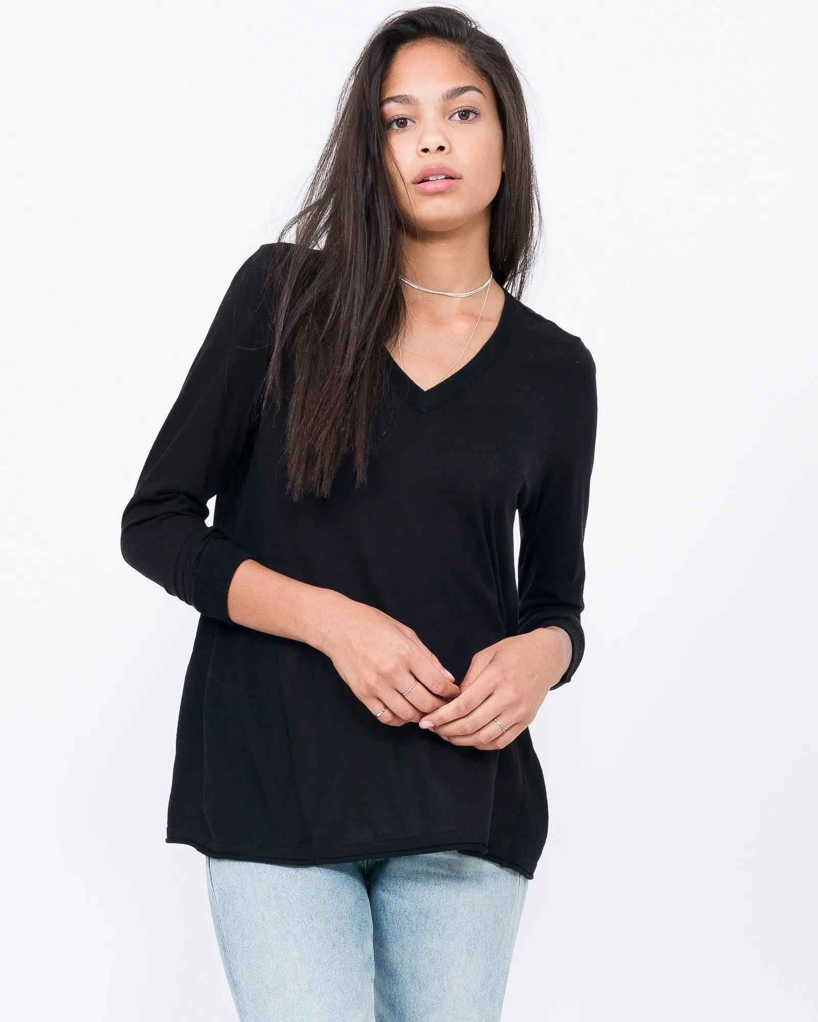 Cotton Cashmere Trapeze Top
