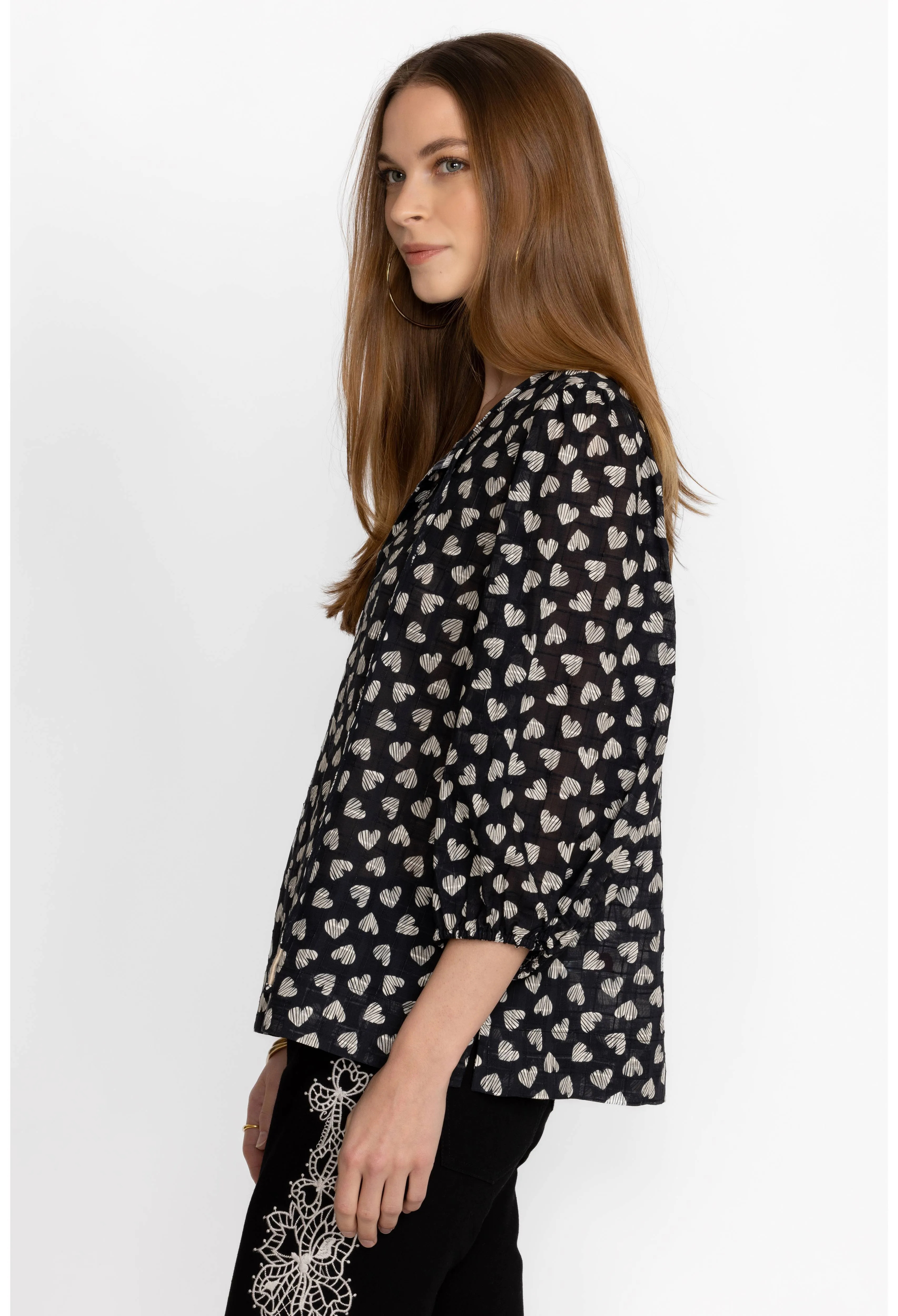 Couple of Hearts Cotton Blouse