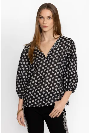Couple of Hearts Cotton Blouse