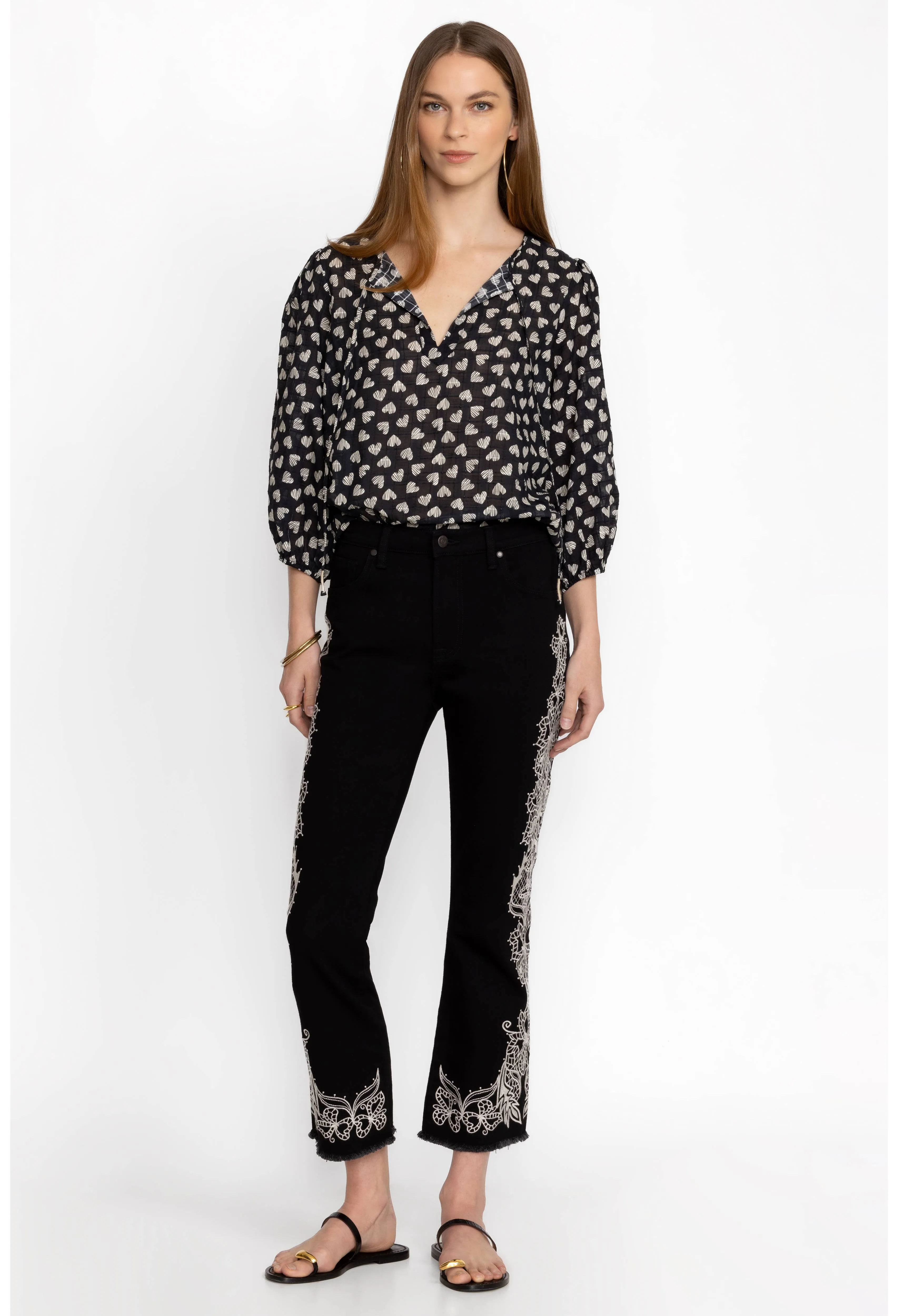Couple of Hearts Cotton Blouse