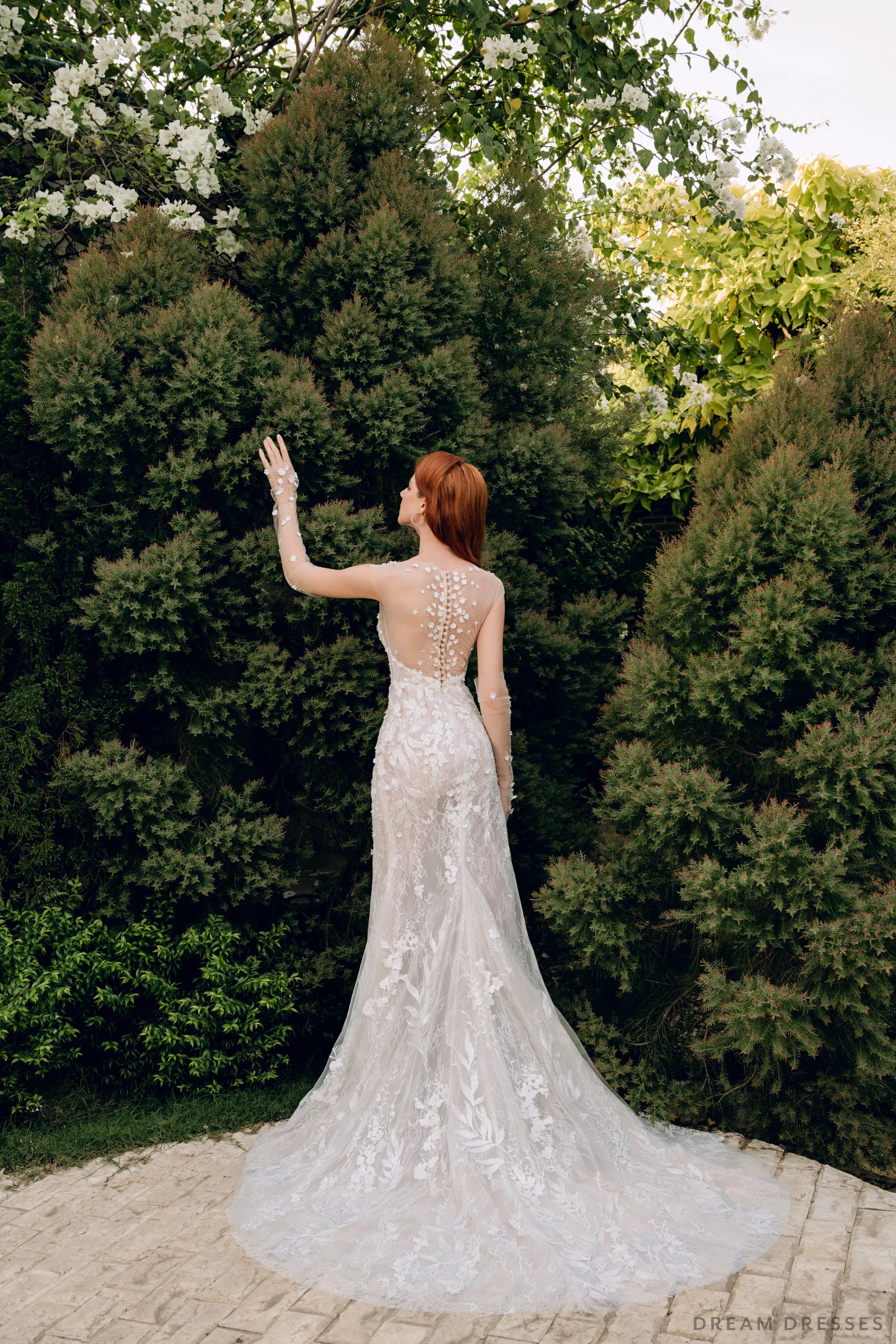 Couture Lace Wedding Dress with High Slit (#KRISTIN)