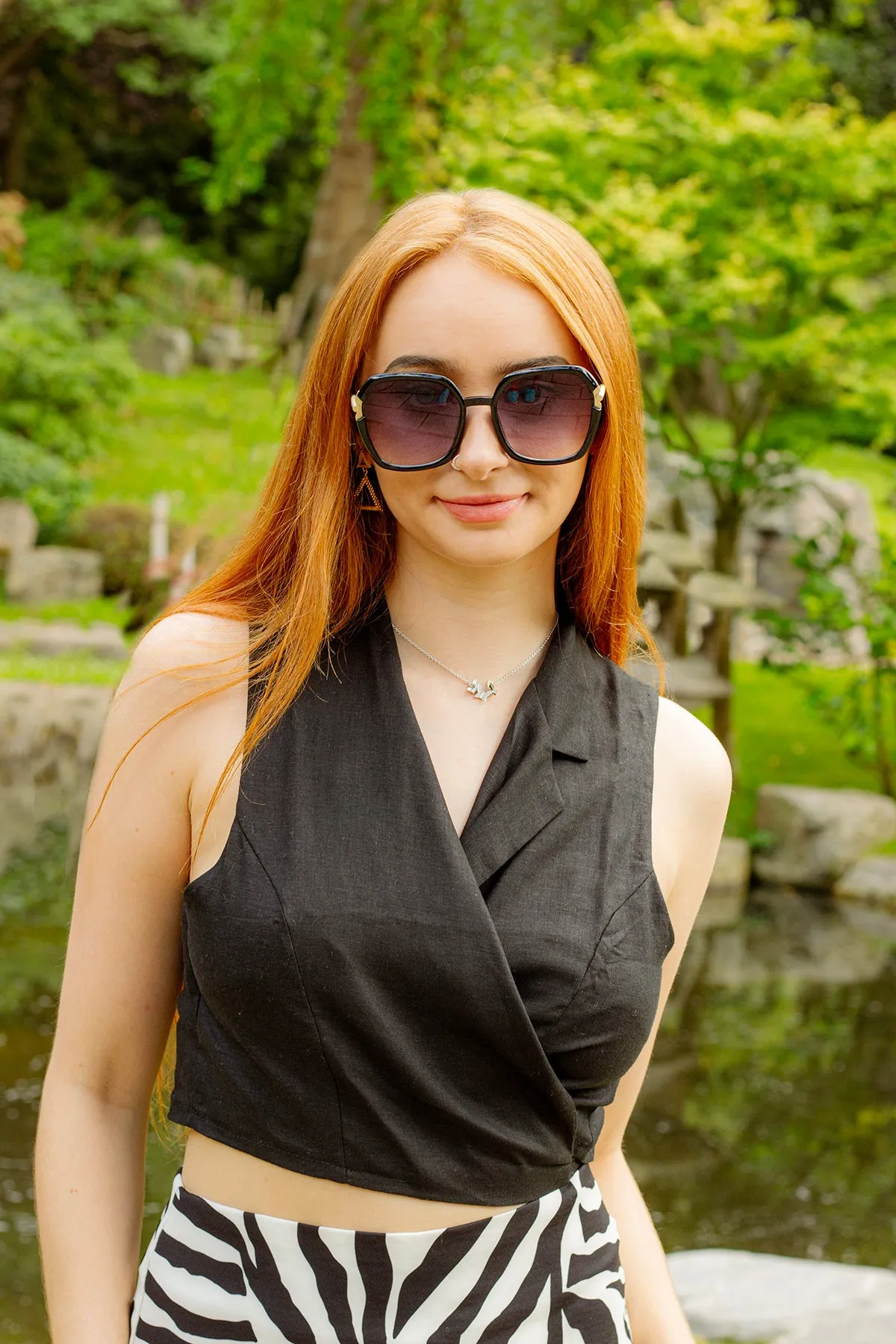 Cropped Wrap Shirt Tie Top