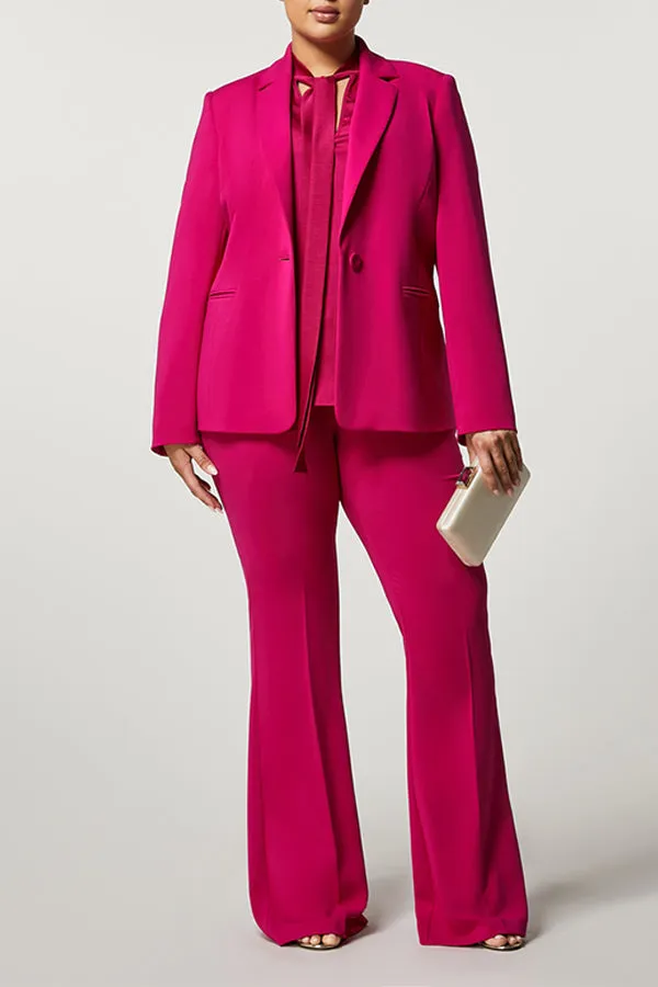 DAMIANA FUCHSIA HAMMERED SATIN BLOUSE