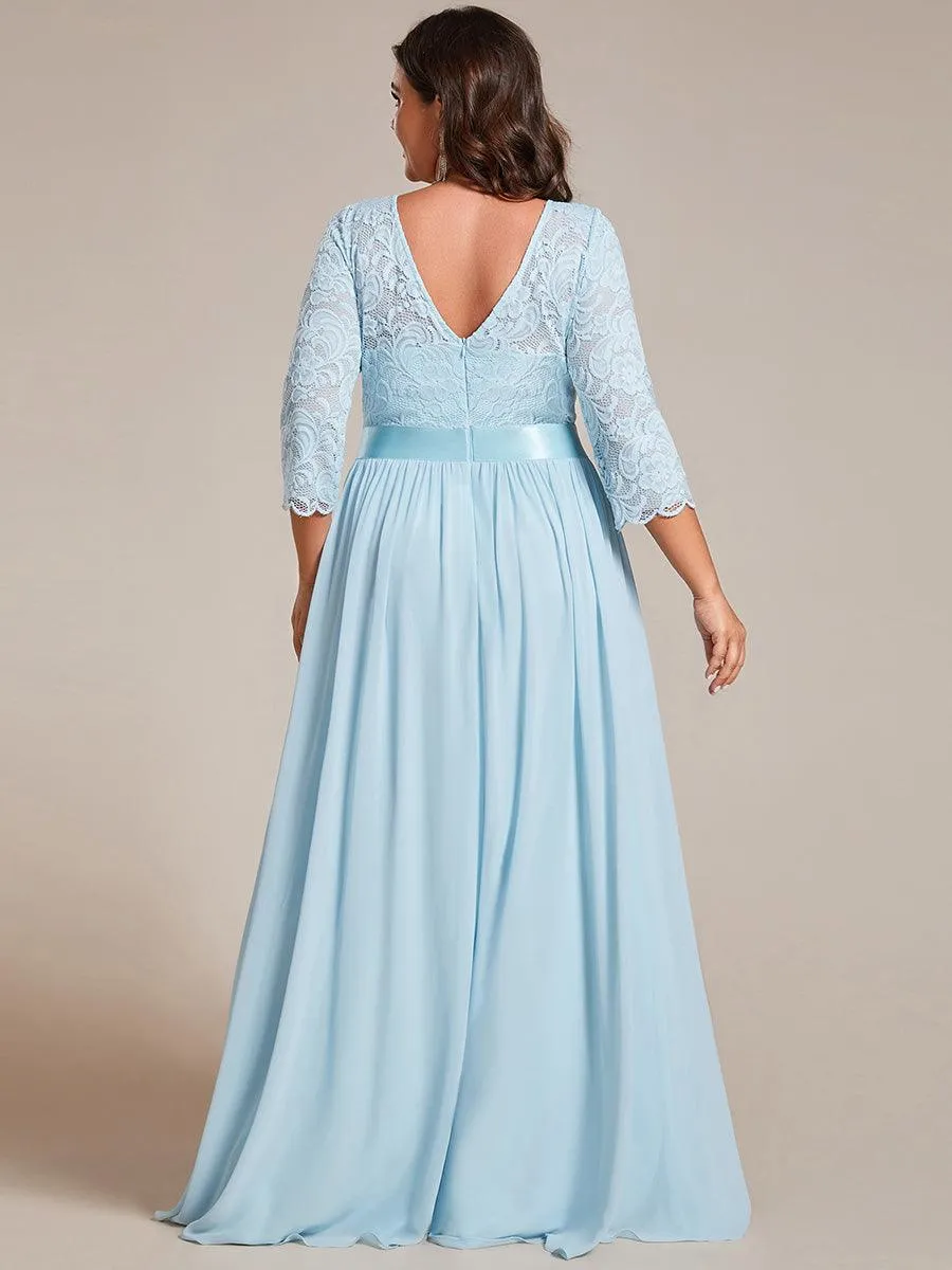 Dentelle transparente sexy longue Robe de soirée